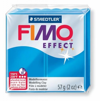 Modelovacia hmota, 57 g, polymérová, FIMO "Effect", priehľadná modrá