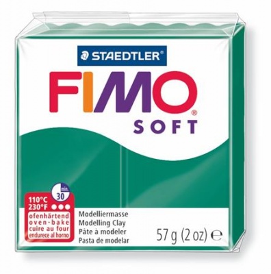 Modelovacia hmota, 56 g, FIMO "Soft", smaragdovo zelená