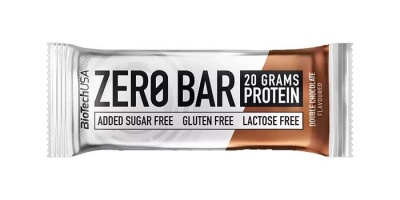 Proteínová tyčinka, bezlepková, 50g, BIOTECH USA "Zero Bar", dvojitá čokoláda