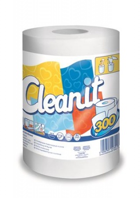 Papierové utierky, kotúčové, univerzálne, 2-vrstvové, LUCART "CLEANIT 300", biele