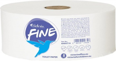 Toaletný papier, 2-vrstvový, priemer 19 cm, VICTORIA HYGIENE "Fine Mini Jumbo", biely