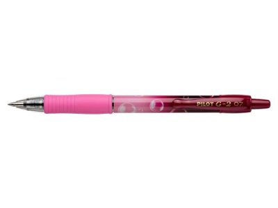 Gélové pero, 0,32 mm, stláčací mechanizmus, PILOT "G-2 Pink Bubble", modrá