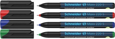 Permanentný popisovač, sada, OHP, 0,4 mm, SCHNEIDER "Maxx 220 S", 4 rôzne farby