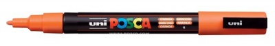 Dekoračný popisovač, 0,9-1,3 mm, UNI "Posca PC-3M", oranžový