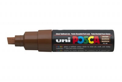 Dekoračný popisovač, 8 mm, UNI "Posca PC-8K", hnedý